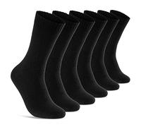 sockenkauf24 : 6 | 12 | 24 Paires de chaussettes THERMIQUES pour femmes et hommes Tissu éponge coton noir avec élastique confortable (43-46, 6 paires | noir)