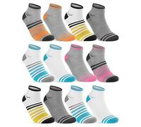 sockenkauf24 6 ou 12 Paires Chaussettes de Sport Femme renforcées Semelle en tissu éponge Coton Chaussettes Courtes (35-38, 6 paires | Mélange de couleurs)
