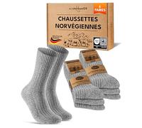 sockenkauf24 6 Paires Chaussettes Norvégiennes Homme Femme Chaussettes Hiver Chaudes en Laine 70301T (Gris 35-38)