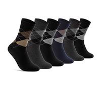 sockenkauf24 6 paires de chaussettes pour hommes en coton à carreaux (43-46, 6 Paires | Mélange de couleurs)