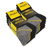 Sockenkauf24 Lot de 10 paires de chaussettes de travail en coton pour homme - Noir/Gris - 47-50