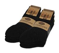 sockenkauf24 Lot de 6 Paires Chaussettes Norvégiennes en Laine Homme Femme Chaussettes Hiver Chaudes (Noir 43-46)