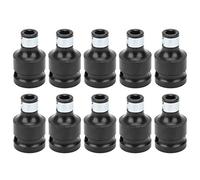 Socket Adapter 10Pcs | 1 / 2in Square to 1 / 4in Hex Converter | Wrench Adapter for Drill Bits/Screwdrivers/Ratchets | Carbon Steel Construction