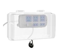 Socket Box - Boîtier de prise d'extérieur - Protection contre la pluie commutable - Compartiment de charge résistant aux intempéries - Bac de câble de terre - Couvercle d'extension pour terrasse de