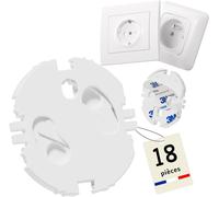 Socket Covers - Pack Of 18 Child Safety Sockets,Type E/F Electrical Plug Covers - With 3m Adhesive,Easy Installation Without Screws - Baby & Pet Protection
