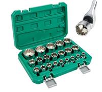 Socket Set 12 Point Power Drill Adapter Kit With Storage Case Hand Tool