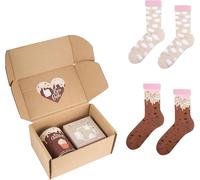 Socks en coton unisex colorées chaudes, lot de 2 paires, idée cadeau 36-41