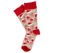 Socks Tunnel Chaussettes de Noël Unisexe - Chaussettes Drôles et Colorées avec Motifs de Noël - Idée Cadeau - Coton - Taille 36-43 (Chapeau Rouge)