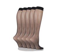 SockShop 15 Denier de mi-bas de femmes 5 Paire Noir 37-42