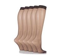 SockShop 15 Denier de mi-bas de femmes 5 Paire Presque Noir 37-42