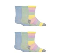 SockShop Chaussettes d'école en bambou pour enfants - Garçons Filles Unies Rayées Respirantes, Douces, Rafraîchissantes Chaussettes Poignets Confort Coutures d'Orteils Lisses 6 Paires, 8-12 ans