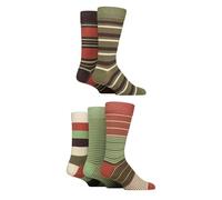 SockShop Chaussettes en bambou naturel pour hommes, colorées et à motifs, taille 40-45, lot de 5 (FR/ES, Numérique, 40, 45, Taille normale, Taille normale, Terrain sauvage rayé)