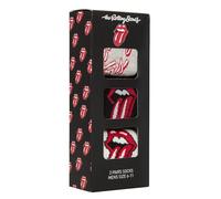 SockShop Chaussettes Homme The Rolling Stones (3 paires) - Coton doux, motifs musicaux langue iconique, chaussettes montantes fun, superbe cadeau pour fans ou collectionneurs Multi 39-45