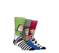 SockShop Chaussettes Toy Story Homme Femme - Lot de 3 Paires avec Woody, Buzz Lightyear et Jessie, Coton Personnage Coloré Amusant, Tailles FR 40-46 37-42 Multi 37-42