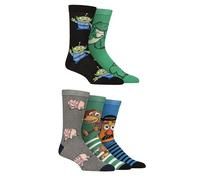 SockShop Chaussettes Toy Story Homme Femme - Lot de 5 Paires avec Slinky Dog, Mr Potato Head, Rex, Ham et Aliens, Coton Coloré Personnage Ludique, Tailles FR 40-46 37-42 Multi 40-46