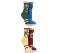 SOCKSHOP Femmes Harry Potter Maison Insignes Chaussettes - 4 Paires - Assorti 36-41