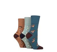 SockShop Gentle Grip Femme Chaussettes Fleurs à motifs et à rayures Paquet de 3