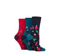 SockShop Gentle Grip Femme Coton Noël Chaussettes Paquet de 3