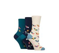 SockShop Gentle Grip Femme Fun Feet Chaussettes Paquet de 3