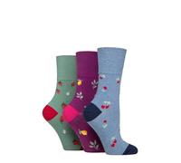 SockShop Gentle Grip Femme Fun Feet Chaussettes Paquet de 3 Fruits 37-42