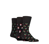 SockShop Gentle Grip Homme Chaussettes de Noël en coton Paquet de 3 Acclamation de Noël 39-45