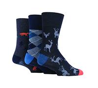 SockShop Gentle Grip Homme Fun Feet Chaussettes Paquet de 3 Évasion des hautes terres 39-45