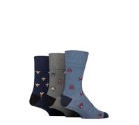 SockShop Gentle Grip Homme Fun Feet Chaussettes Paquet de 3 Insectes 39-45