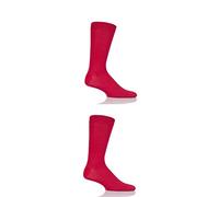 SockShop Homme et Femme Plaine et rayés Colour Burst Chaussettes en bambou à coutures lisses Paquet de 2 Redder Than Red 41-46