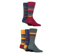 SockShop Hommes Chaussettes en bambou naturel coloré et coloré à motifs divers modèles pour un usage quotidien Taille 40-45 Multipack de 5 - Cedar 40-45