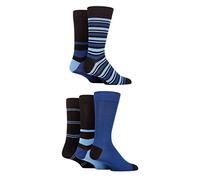 SockShop Hommes Chaussettes en bambou naturel coloré et coloré à motifs divers modèles pour un usage quotidien Taille 40-45 Multipack de 5 - Minuit 40-45