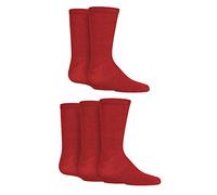 SockShop Lot de 3 paires de chaussettes unies en bambou pour garçons et filles avec poignets confortables et orteils liés à la main, Rouge 5 paires, 1-3 ans