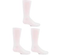 SockShop Lot de 3 paires de chaussettes unies en bambou pour garçons et filles avec poignets confortables et orteils liés à la main, blanc, 8-12 ans