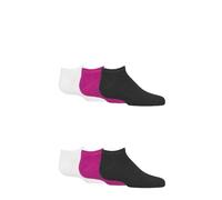 SockShop Lot de 6 paires de chaussettes de sport en bambou pour enfants - Uni - Douces et respirantes avec coutures lisses au niveau des orteils - Pour enfants de 1 à 14 ans, Noir/rose/blanc, 8-12