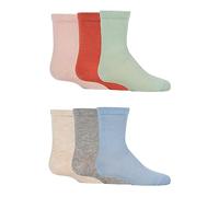 SockShop Lot de 6 paires de chaussettes d'école en bambou pour enfants - Rayures unies - Respirantes, douces et rafraîchissantes - Coutures lisses au niveau des orteils, Mélange tendance uni, 8-12 ans