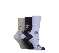 SockShop RHS Royal Horticultural Society Femme Chaussettes - RHS x Gentle Grip À motifs, Coton Chaussettes, Cadeau pour les jardiniers, Taille 37-42 3 Paires Florale/Insecte 37-42