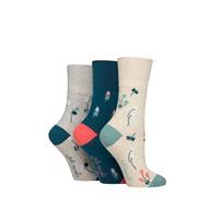 SockShop RHS Royal Horticultural Society Femme Chaussettes - RHS x Gentle Grip À motifs, Coton Chaussettes, Cadeau pour les jardiniers, Taille 37-42 3 Paires Florale Contraste 37-42