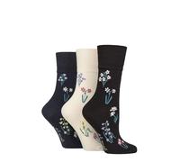 SockShop RHS Royal Horticultural Society Women's Socks - RHS x Gentle Grip Patterned Cotton, Gardeners, Size 37-42, 3 Pairs (FR/ES, Numérique, 37, 42, Taille normale, Taille normale, Fleur sauvage)