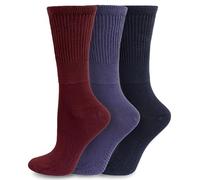Socksmad Chaussettes non élastiques pour diabétique 4-8 - Coutures à bout noué à la main - 80% bambou doux extra large - Multicolore - 37/42 FR