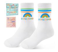 SockWaddles Chaussettes scolaires en coton, cadeau de rentrée scolaire 2026 pour filles et garçons (EU25-34) - Chaussettes respirantes pour enfants, idée de cadeau colorée et confortable