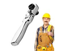 Socle - Clé de pilote - Clé à cliquet réglable à 180 °, affleureur à libération rapide, outil multifonction compact, volant de tête mobile | Clé combinée pour routine - Véhicule de maintenance