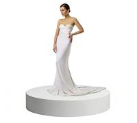 Socle Cylindrique Pour Présentoir De Robes De Mariée, Présentoirs Ronds Pour Mannequins, Plateformes De Présentation Pour Bijoux Et Accessoires De Décoration Événementielle(Blanc,40x70cm/15.7x27.5IN)