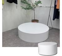 Socle D’Affichage Rond - Supports De Socle D’Affichage De Décor D’événement en Bois Multifonctionnel, Idéaux pour Les Fêtes De Diffusion en Direct Et Divers événe, White, 19.7x11.8in/50x30cm