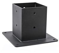 Socle d'ancrage for poteau de clôture en bois épais - Support de poteau de garde-corps robuste en acier thermolaqué for terrasses, pavillons et plus encore(2pcs)