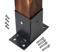 Socle d'ancrage robuste en fer for poteau de clôture avec kit d'installation for terrasses, porches et boîtes aux lettres - 1 pièce(4.1x6cm)