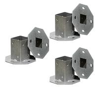 Socle d'ancrage robuste for poteau de clôture en bois - Socle en acier galvanisé à chaud avec kit d'installation for jardin et terrasse(6pcs)