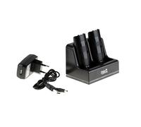 Socle de charge - Wii - Wiimote - 2 Batteries incluses - Compatible WiiMotion+ - Noir