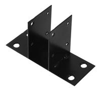 Socle de Clôture en Métal et PVC Noir pour Petites Clôtures Extérieures | Base de Fixation Trous Latéraux, Surface Polie Lisse, Usage Jardin de Villa, Anti-basculement