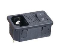 Socle de connexion Iec 320 avec porte-fusible + interrupteur à encastrer 31.219