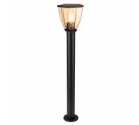 Socle de lampe en acier inoxydable noir, lampadaire d'extérieur, éclairage de jardin, lanterne de véranda transparente, V-Tac 8629