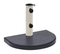 Socle De Parasol Demi-Rond Robuste 40 X 28 X 4 Cm Pour Extérieur Élégant En Granite Noir Helloshop26 02_0046508